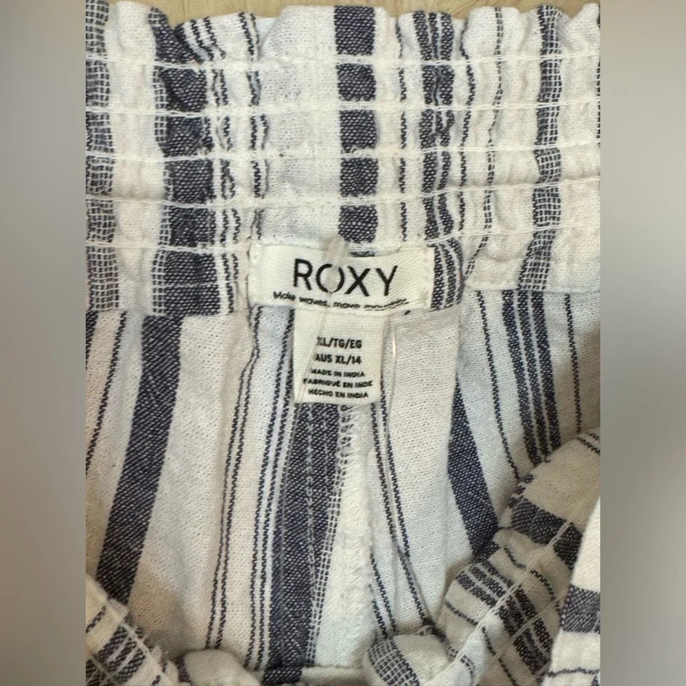 Roxy Size XL Women's Yarn Dye Pant Mood Indigo Oceanside 211 Stripes NWT - Picture 6 of 8
